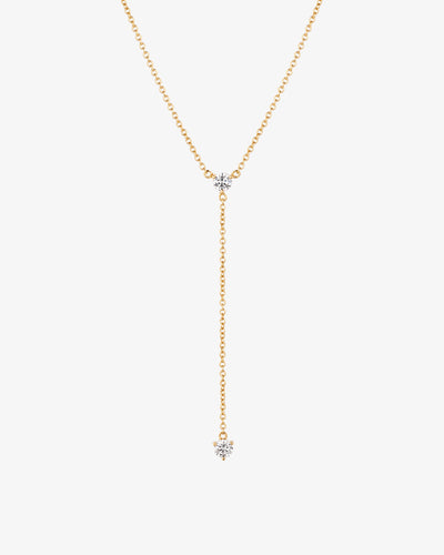 Duo Stone Lariat Necklace